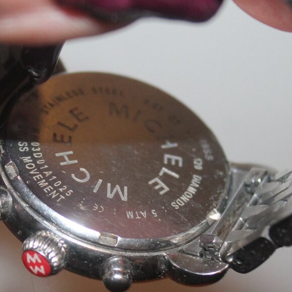 $1845 Michele CSX Diamond Bezel Chronograph Watch w Box Extra Links & Batteries - Picture 10 of 10